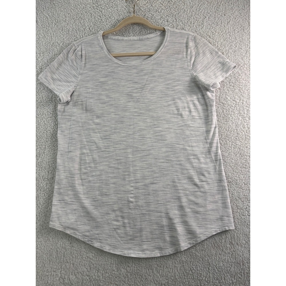Lululemon Love Tee Short Sleeve Crewneck Grey White Space Dye Heathered Top